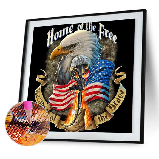 Eagle With Flag - Full Square Drill Diamond Painting 40*40CM