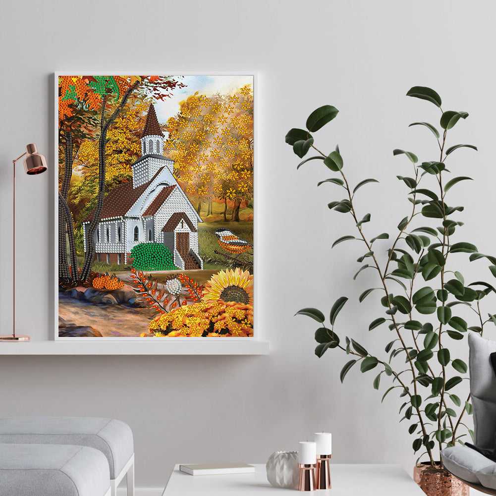 Church 30*40CM(Canvas) Special Shaped Drill Diamond Painting