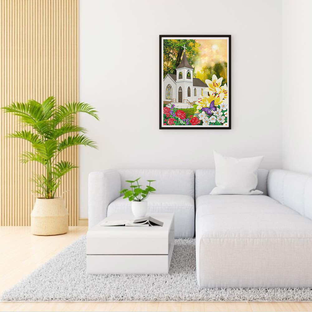 Church 30*40CM(Canvas) Special Shaped Drill Diamond Painting