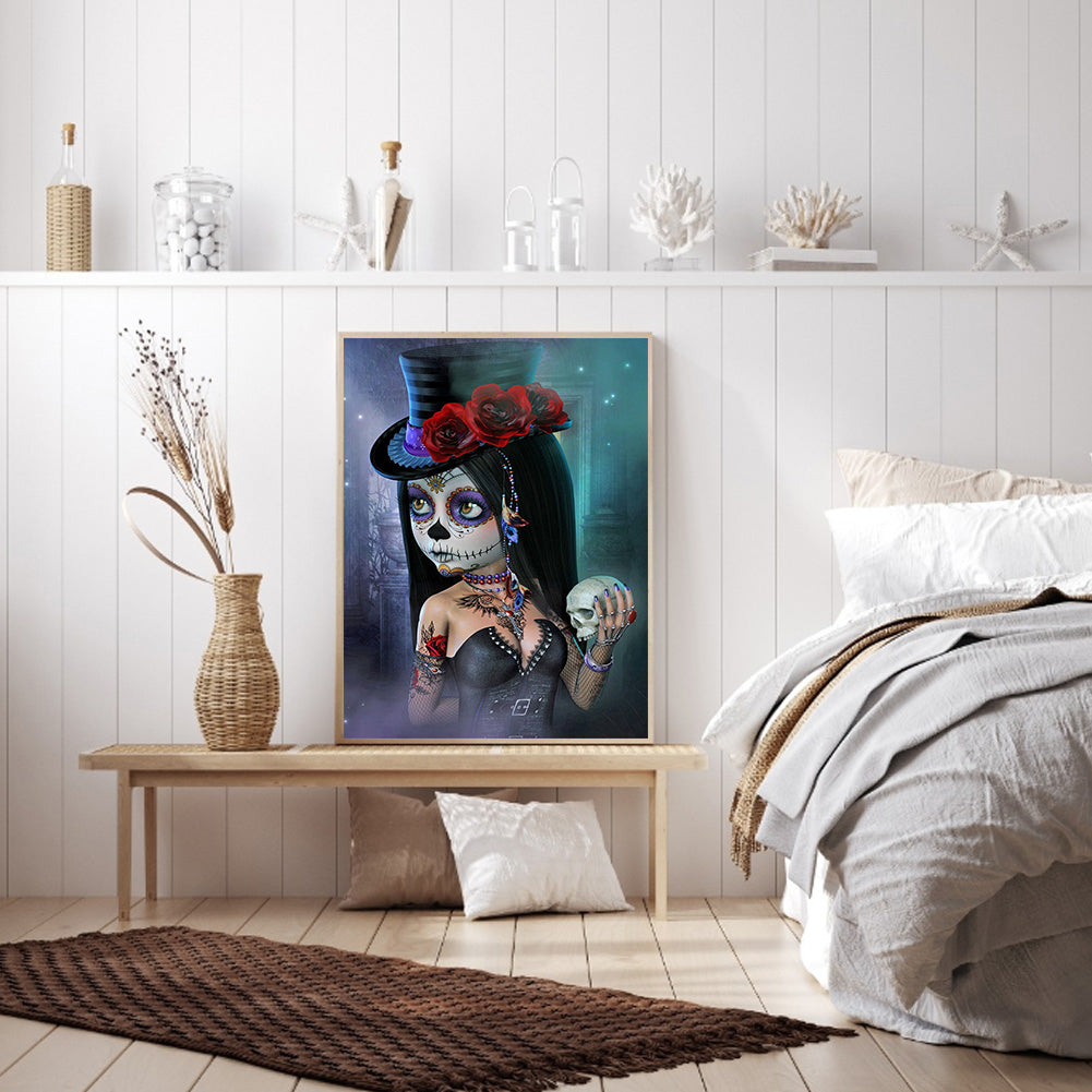 Heavy Makeup Woman - Full Round Drill Diamond Painting 40*50CM