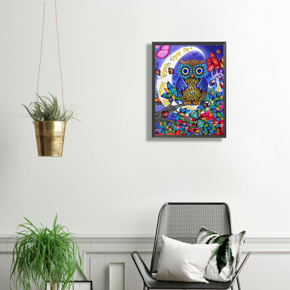 Owl - Special Shaped Drill Diamond Painting 30*40CM