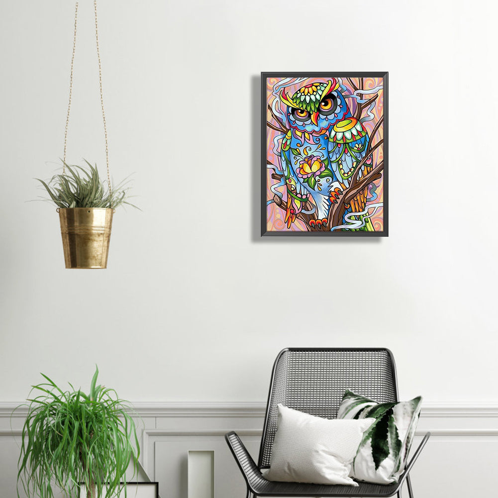 Owl - Special Shaped Drill Diamond Painting 30*40CM