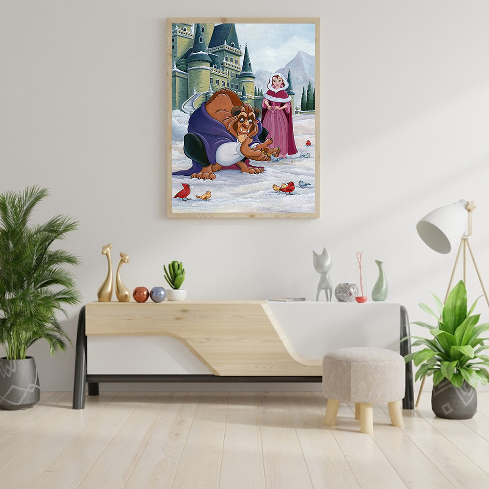 Beauty And The Beast - Full Round Drill Diamond Painting 30*40CM