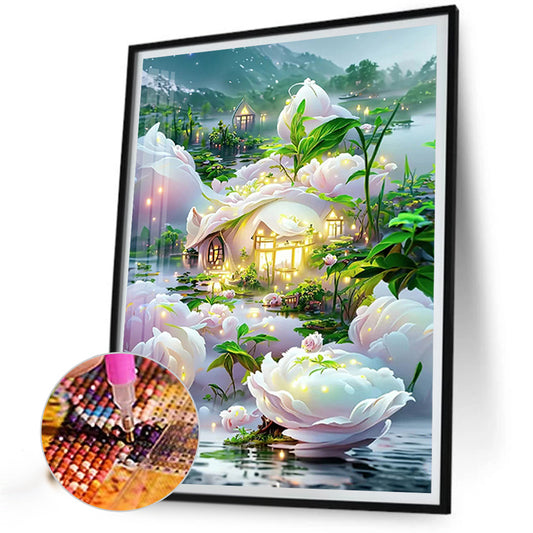 Dream Flower House - Full Round Drill Diamond Painting 40*50CM