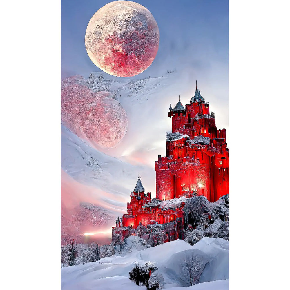 Snow Mountain Castle 40*60CM(Canvas) Full Round Drill Diamond Painting