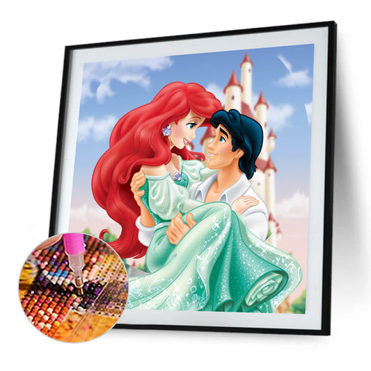 Mermaid Princess Ariel And Prince - Full Round Drill Diamond Painting 40*40CM