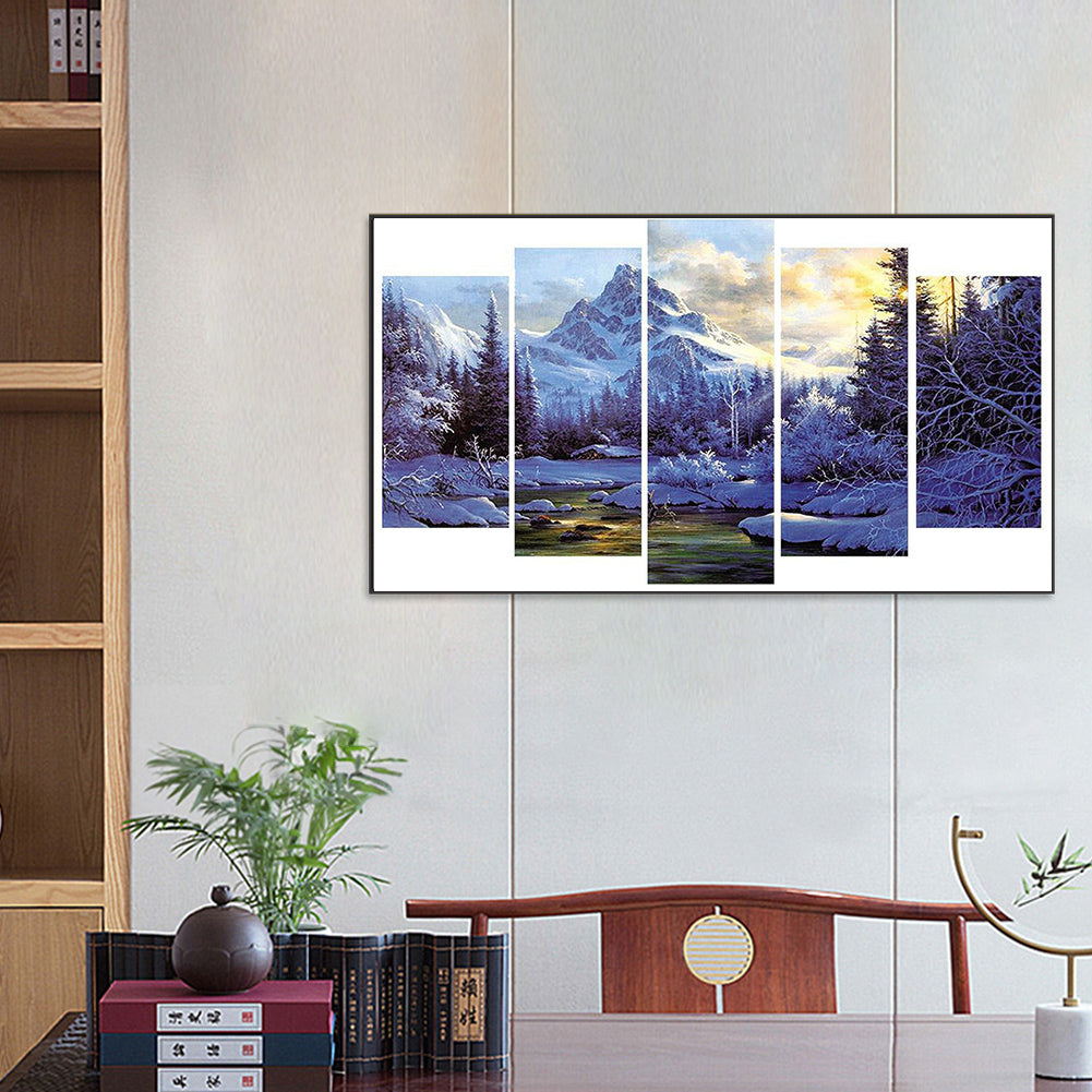 Snow Mountain Rime - Full Square Drill Diamond Painting 95*45CM