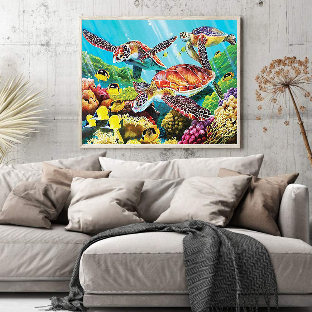 Sea Turtle - Full Square Drill Diamond Painting 50*40CM