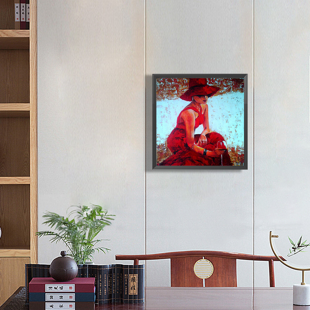 Temperament Woman - Full Round Drill Diamond Painting 30*30CM