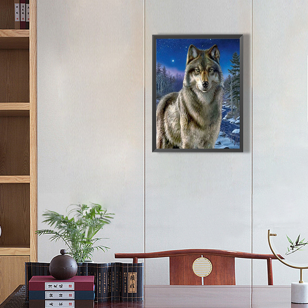 Snow Wolf - Full Square Drill Diamond Painting 40*50CM