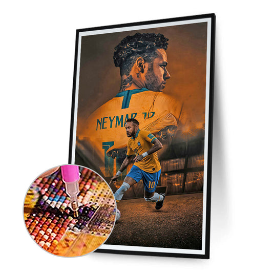 Brazilian Football Player Neymar - Full Round Drill Diamond Painting 30*50CM