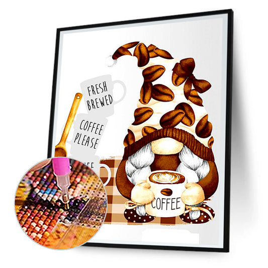 Coffee Bean Gnome - Full Round Drill Diamond Painting 30*40CM