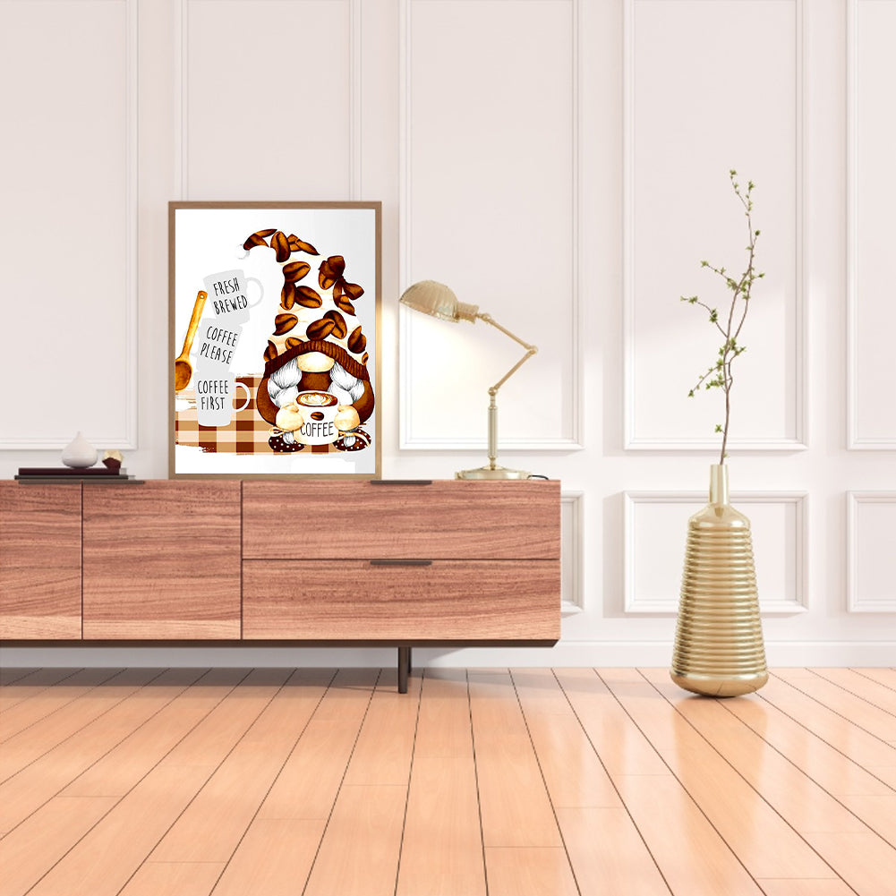 Coffee Bean Gnome - Full Round Drill Diamond Painting 30*40CM