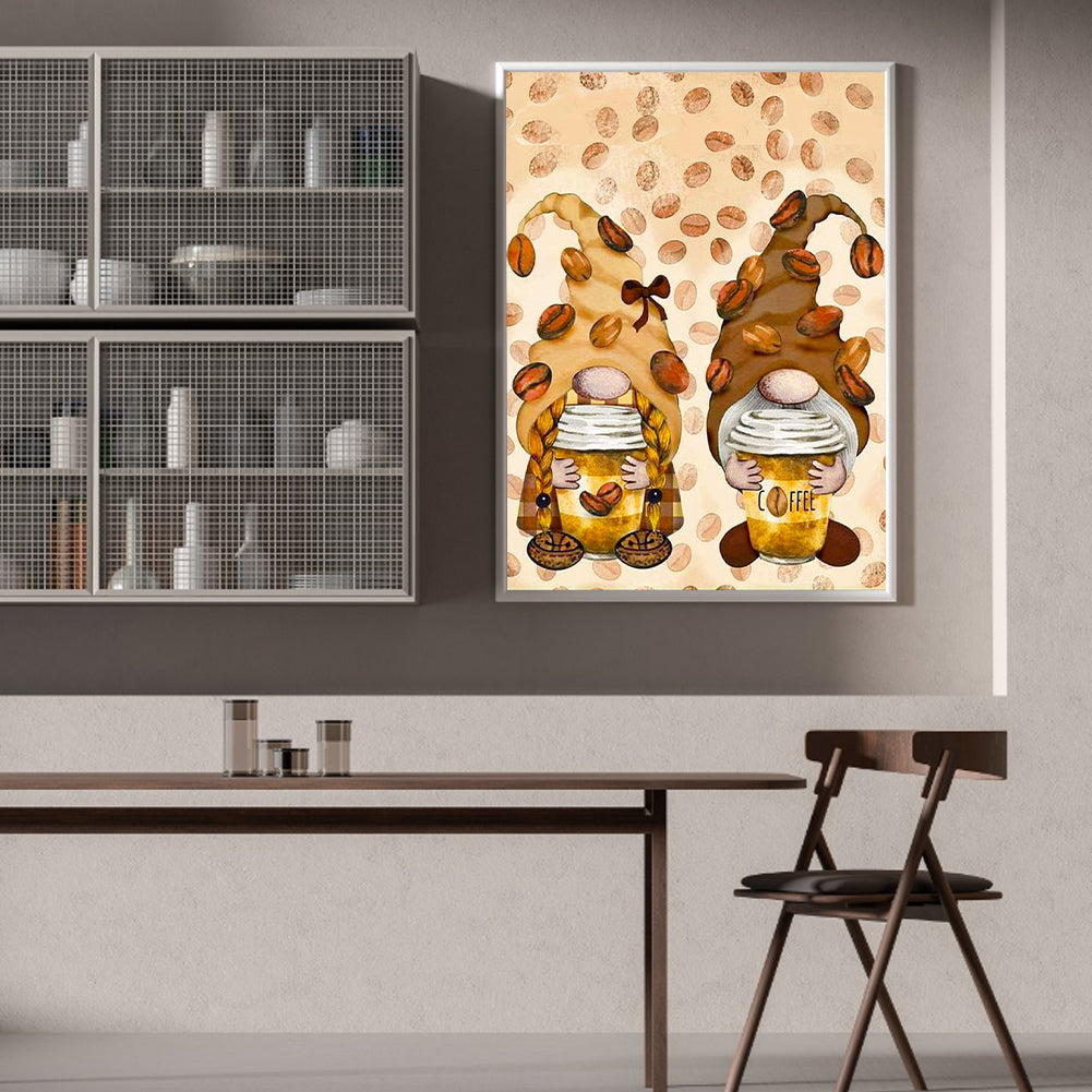 Coffee Bean Gnome - Full Round Drill Diamond Painting 30*40CM