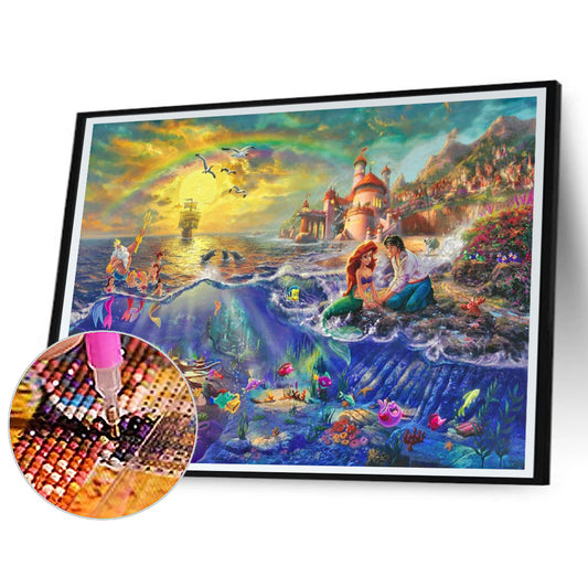 Mermaid Ariel - Full Round Drill Diamond Painting 50*40CM