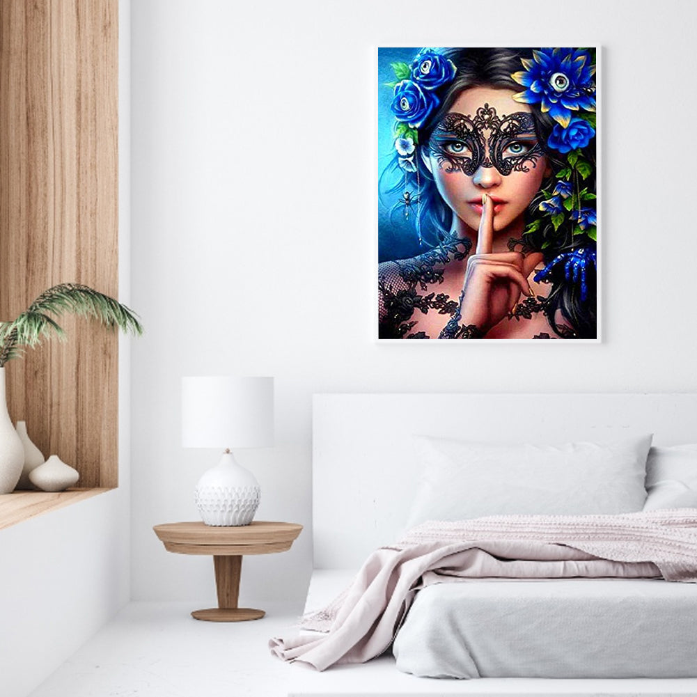 Mask Woman - Full Round Drill Diamond Painting 30*40CM