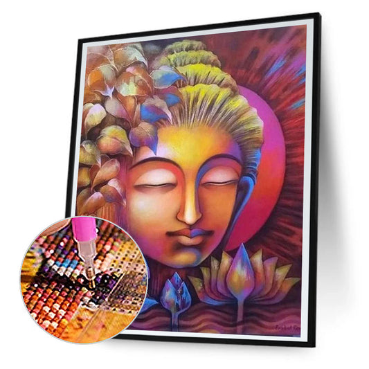 Lotus Smiling Buddha - Full Round Drill Diamond Painting 30*40CM