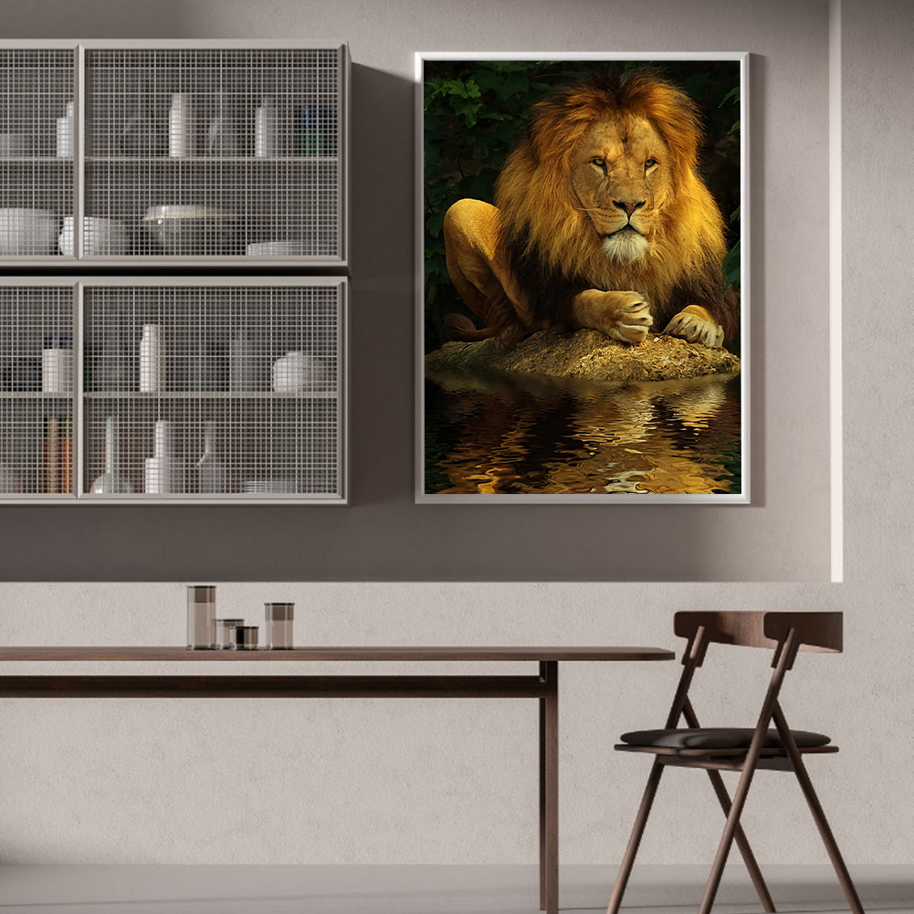 North African Lion - Full Round Drill Diamond Painting 40*50CM