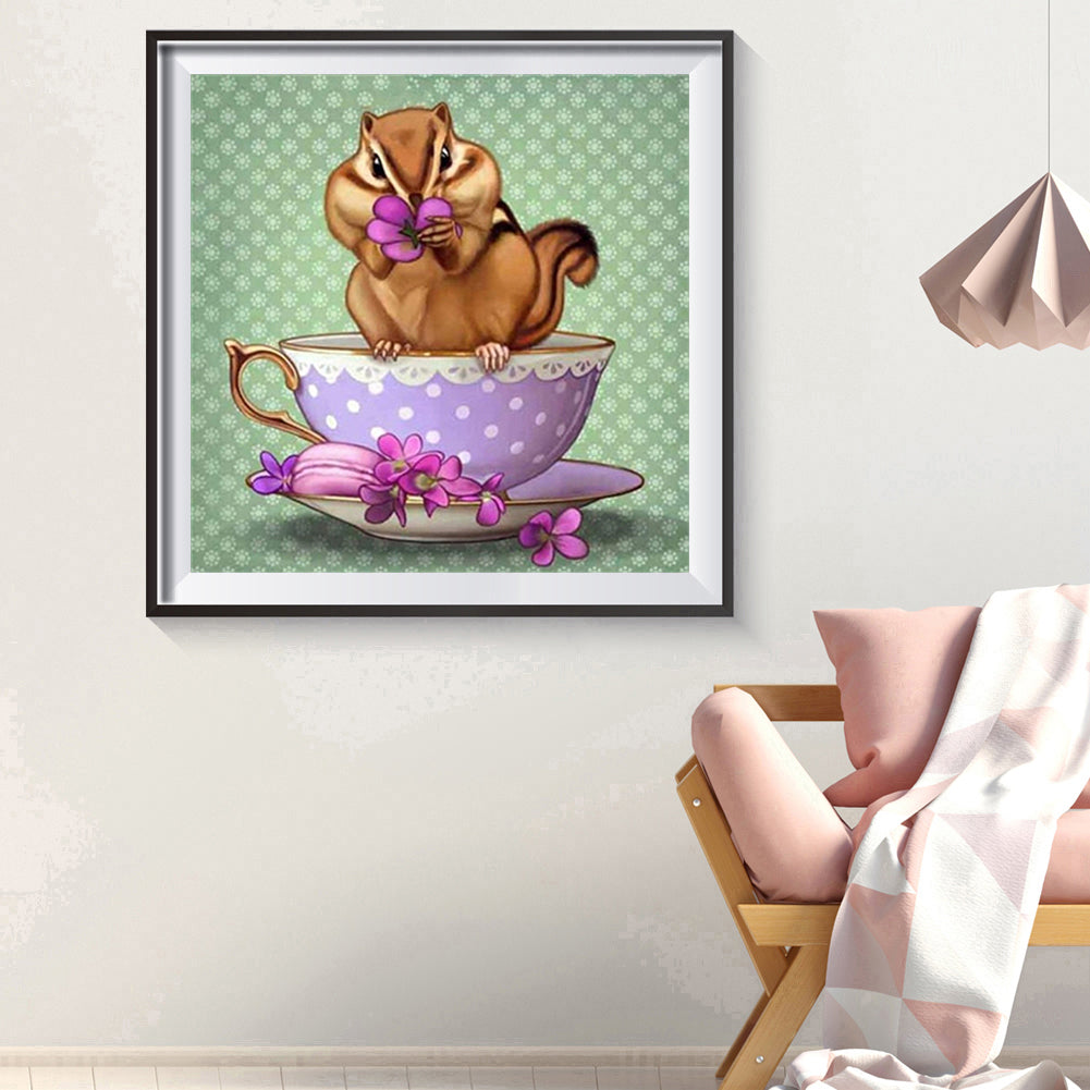 Teapot Squirrel - Full Round Drill Diamond Painting 30*30CM