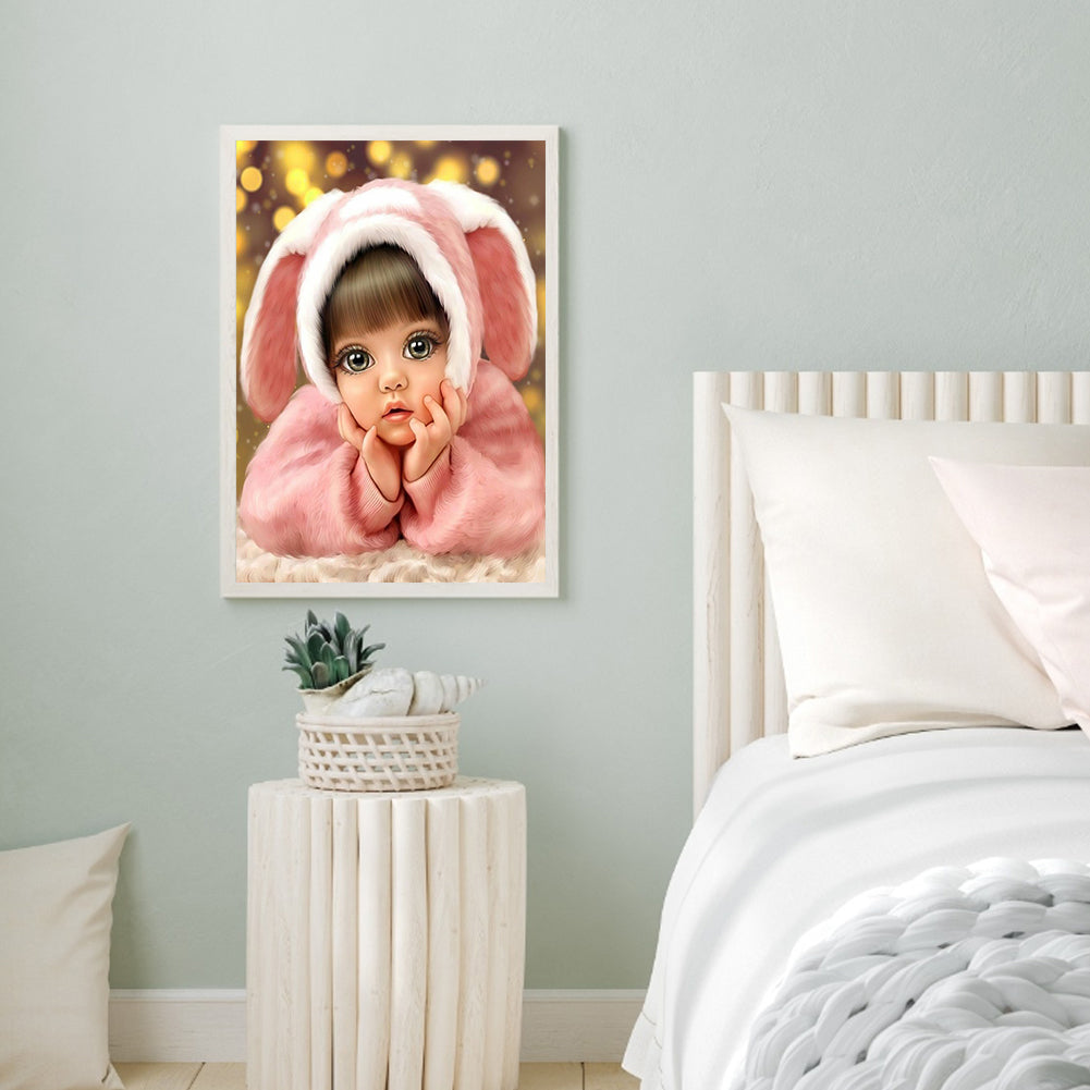 Cute Little Girl - Full Round Drill Diamond Painting 30*40CM
