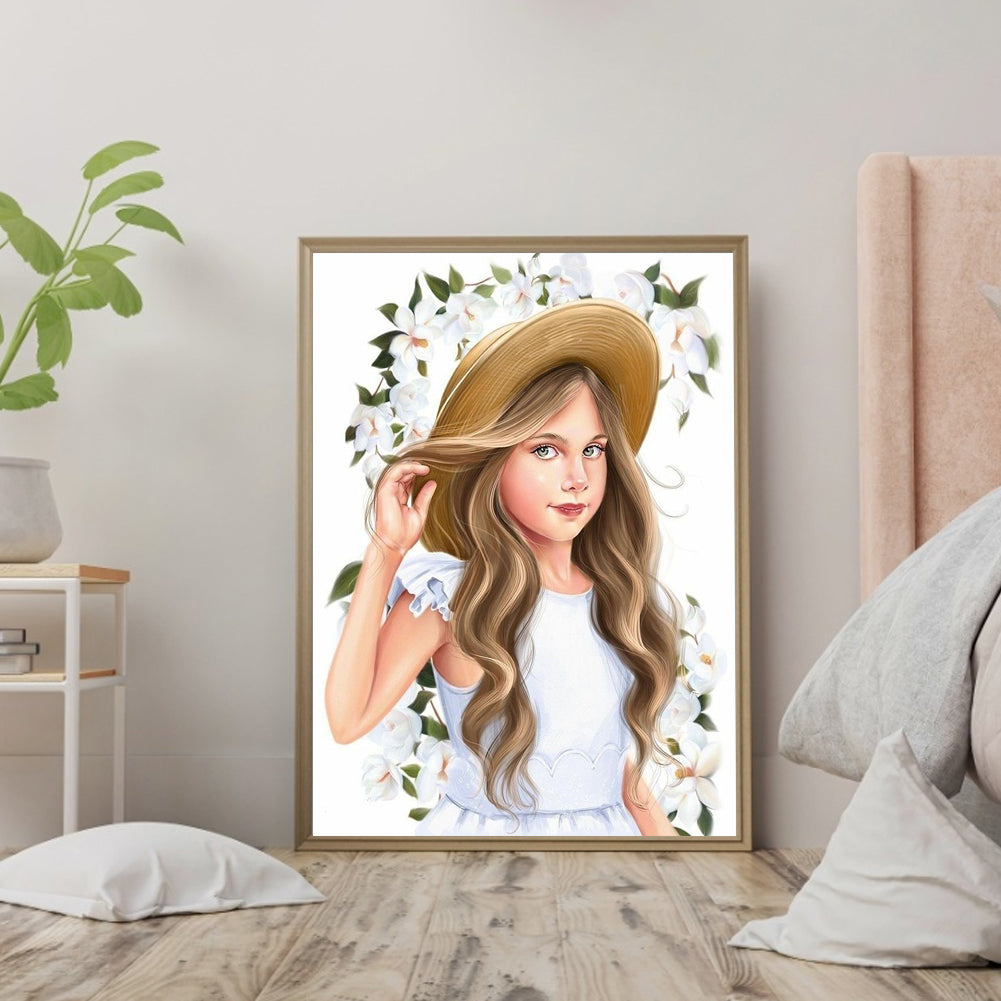 Cute Little Girl - Full Round Drill Diamond Painting 30*40CM