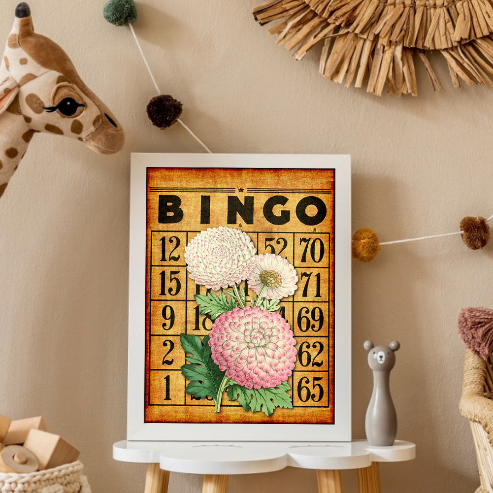 Bingo Chrysanthemum Bouquet - Full Round Drill Diamond Painting 30*40CM