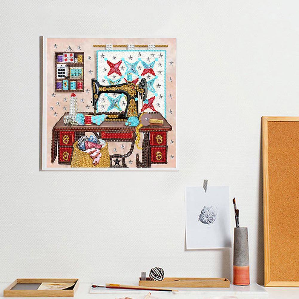 Sewing Machine - Special Shaped Drill Diamond Painting 30*30CM