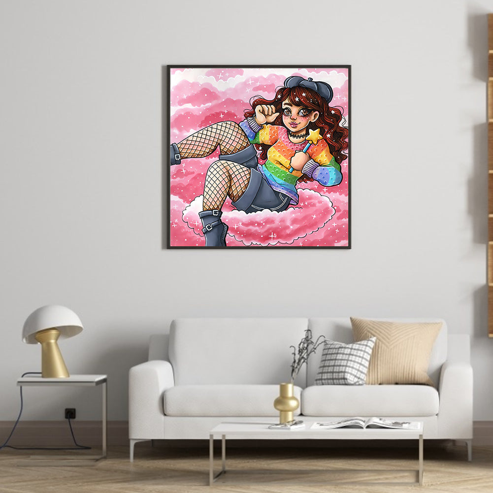 Anime Girl - Full Round Drill Diamond Painting 40*40CM