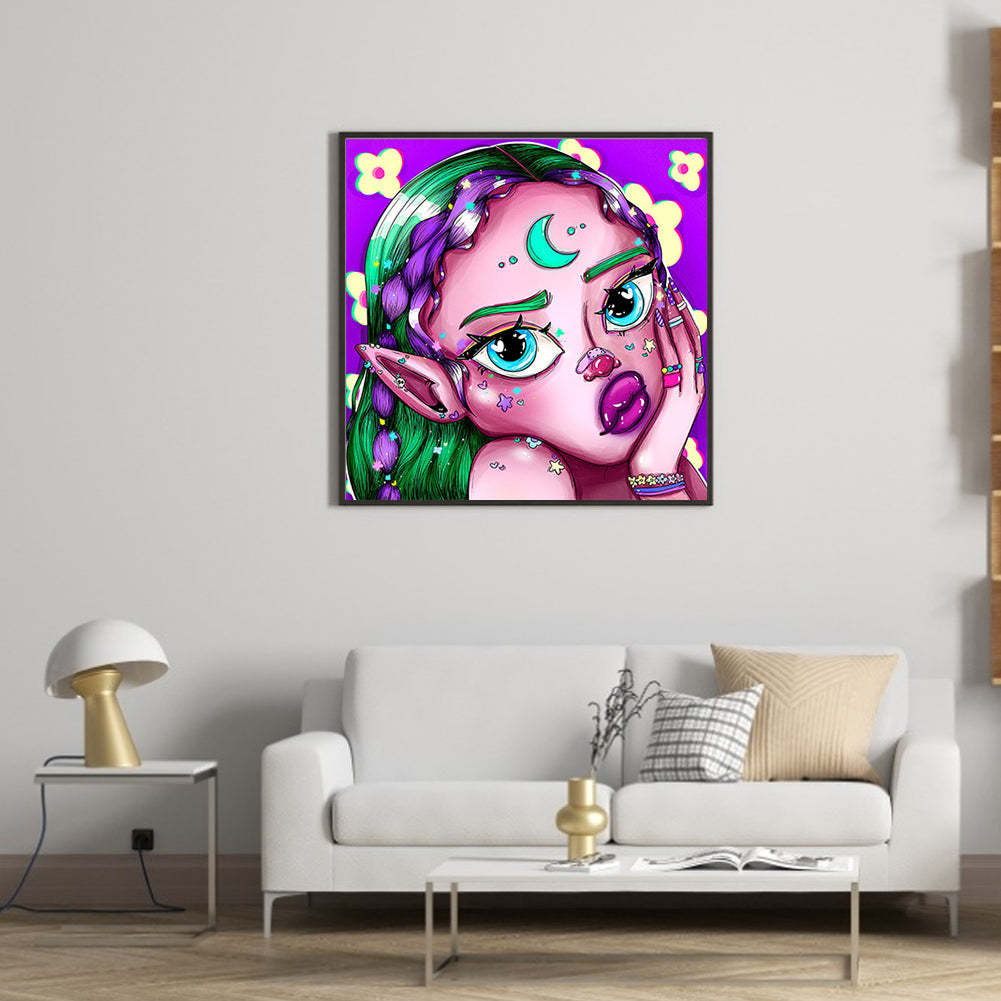 Anime Girl - Full Round Drill Diamond Painting 40*40CM