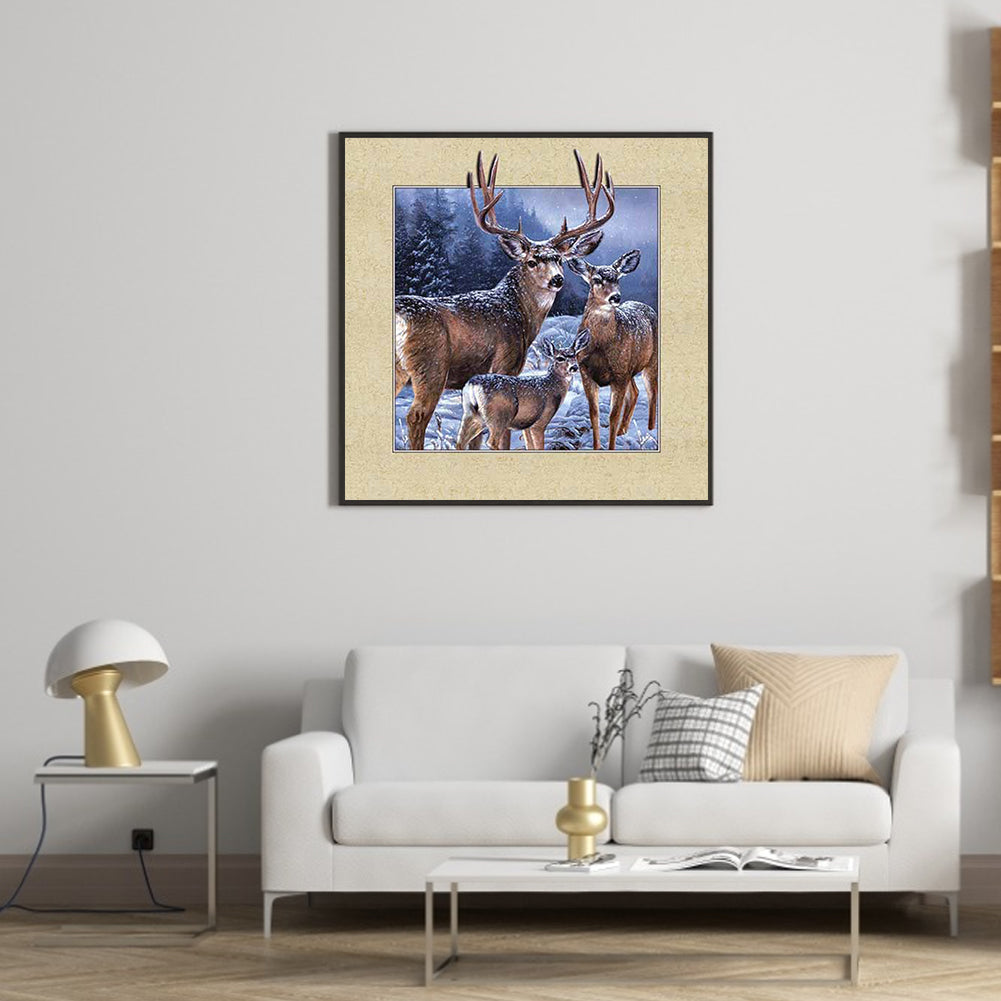 Elk - Full Round Drill Diamond Painting 35*35CM