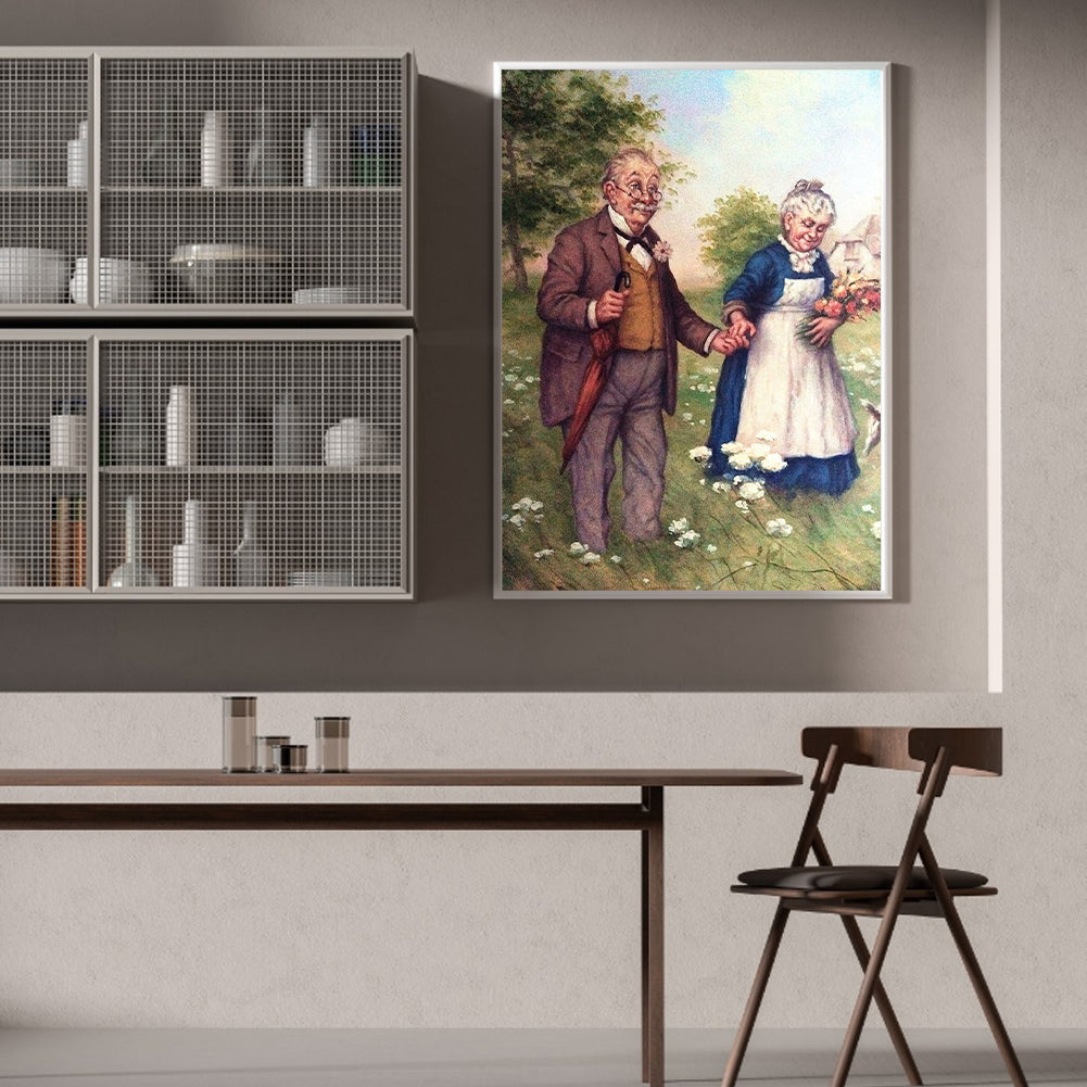 Old Couple - Full Round Drill Diamond Painting 50*60CM