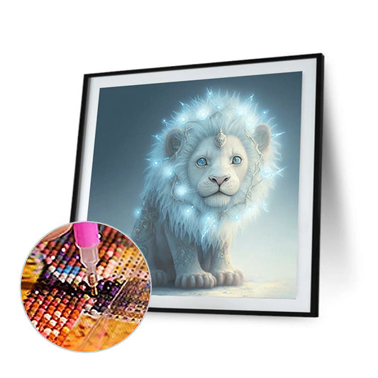 Glowing Lion Cub - Full Round Drill Diamond Painting 30*30CM