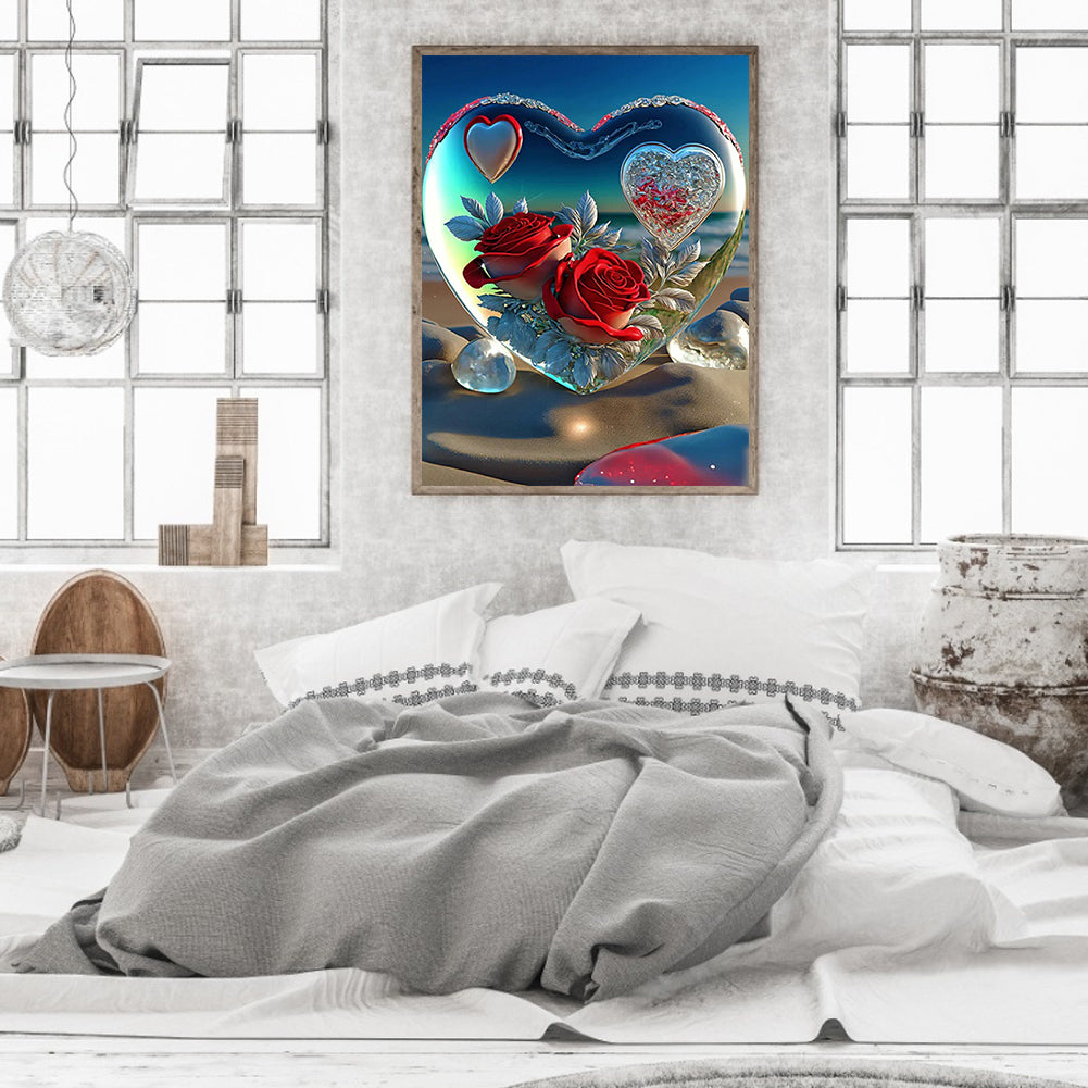 Beach Heart - Full Round Drill Diamond Painting 30*40CM