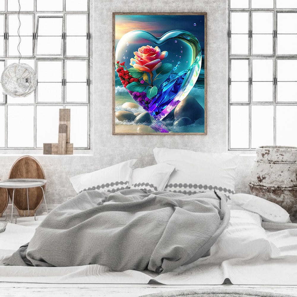 Beach Heart - Full Round Drill Diamond Painting 30*40CM