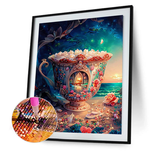 Flower House - Full Round Drill Diamond Painting 30*40CM