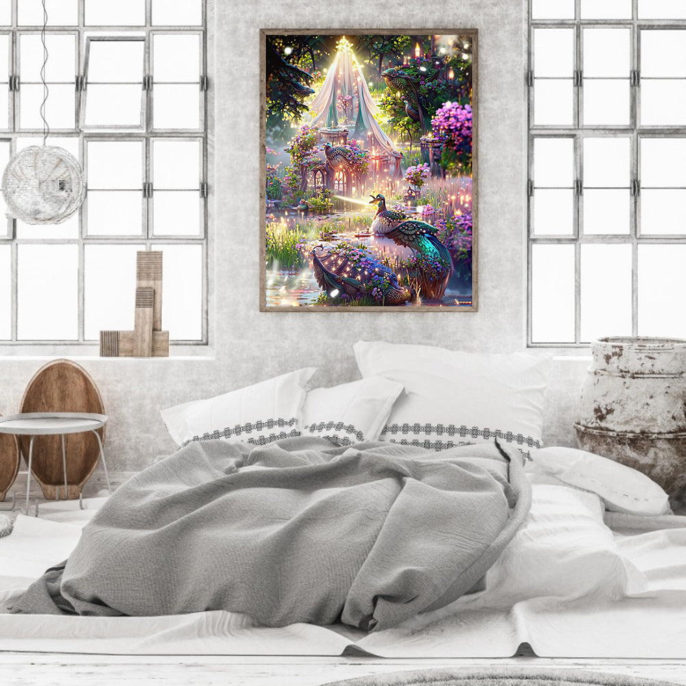 Flower House - Full Round Drill Diamond Painting 30*40CM