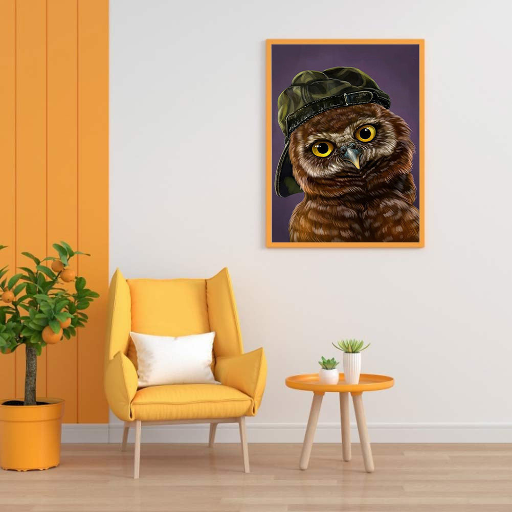Owl - Full Round Drill Diamond Painting 30*40CM