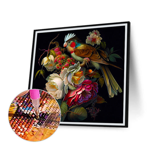 Flower Bush Fish Bird - Full Round Drill Diamond Painting 40*40CM