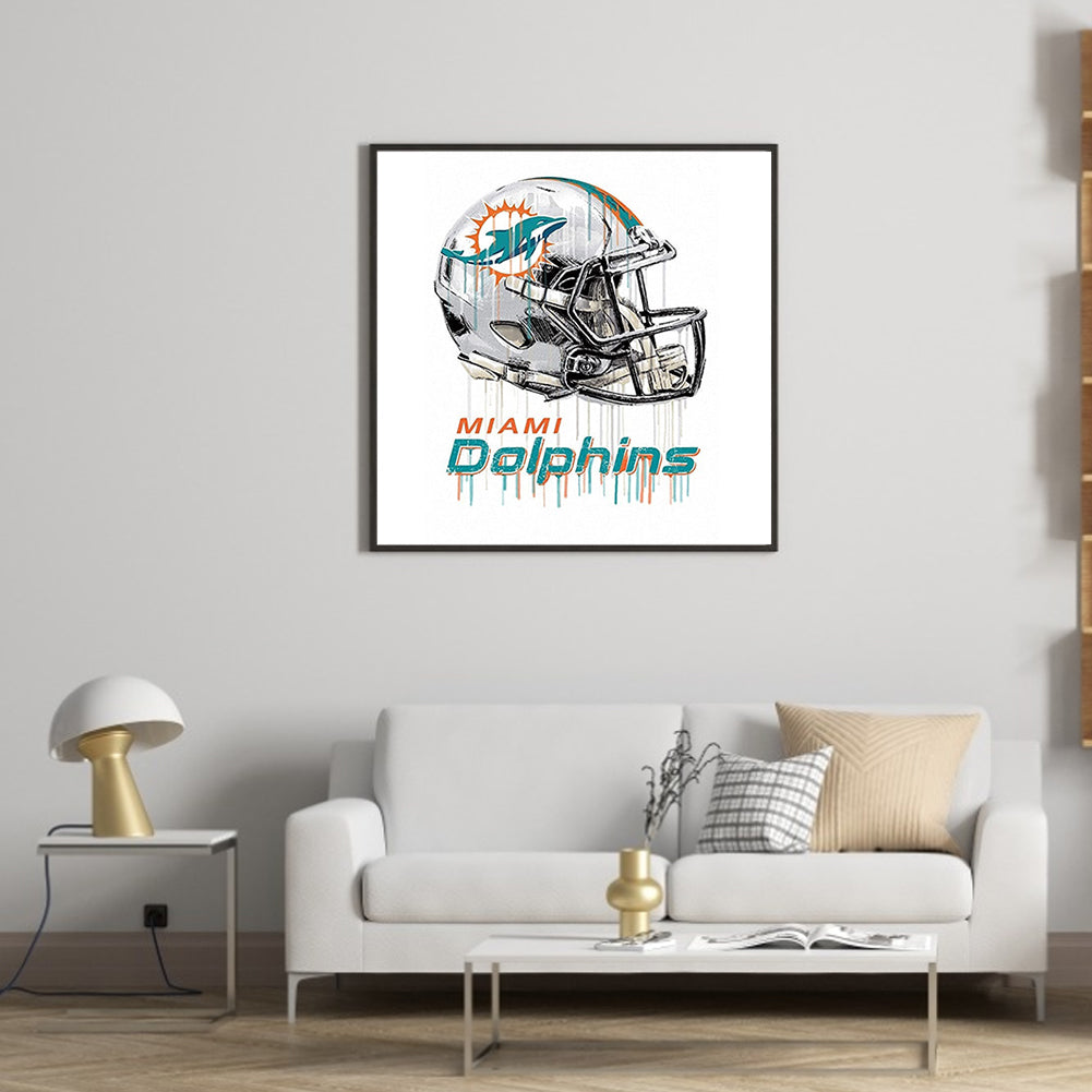 Miami Dolphins Football Team - Full Round Drill Diamond Painting 30*30CM