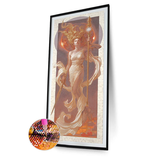 Art Nouveau Female Portrait - Full Round Drill Diamond Painting 40*100CM