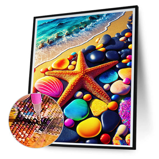 Beach Rainbow Stone - Full Round Drill Diamond Painting 30*40CM