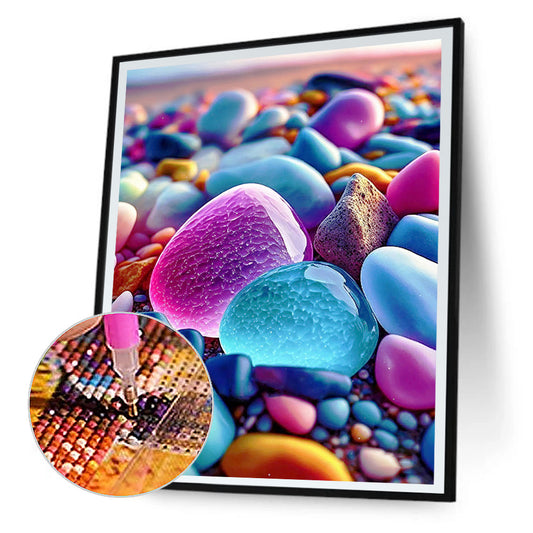 Beach Rainbow Stone - Full Round Drill Diamond Painting 30*40CM