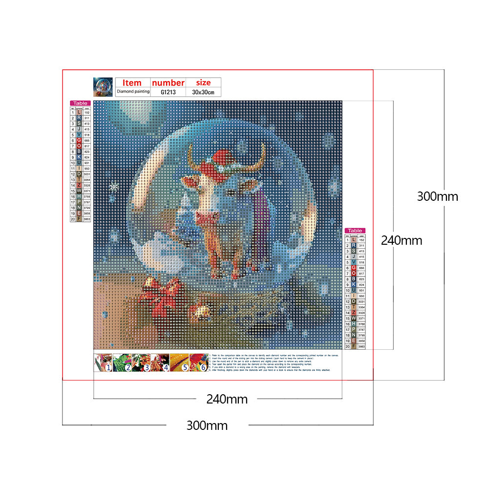 Zodiac Animal In Crystal Ball - Full Round Drill Diamond Painting 30*30CM
