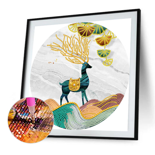 Ginkgo Leaf Elk - Special Shaped Drill Diamond Painting 30*30CM