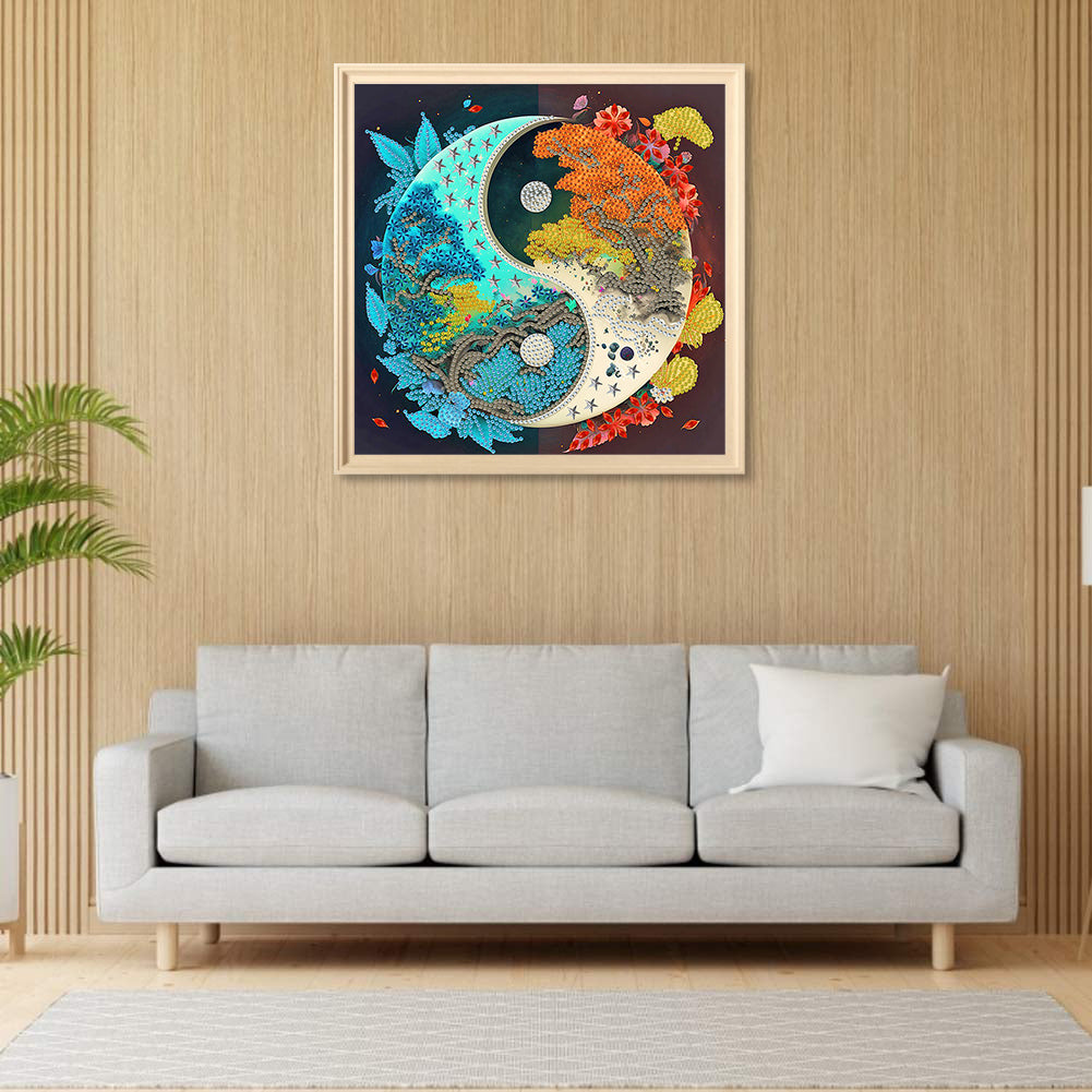 Yin Yang Landscape - Special Shaped Drill Diamond Painting 30*30CM
