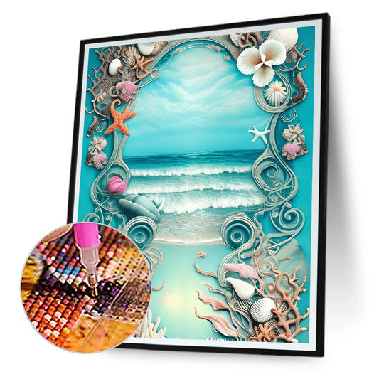 Beach Starfish - Full Round Drill Diamond Painting 30*40CM