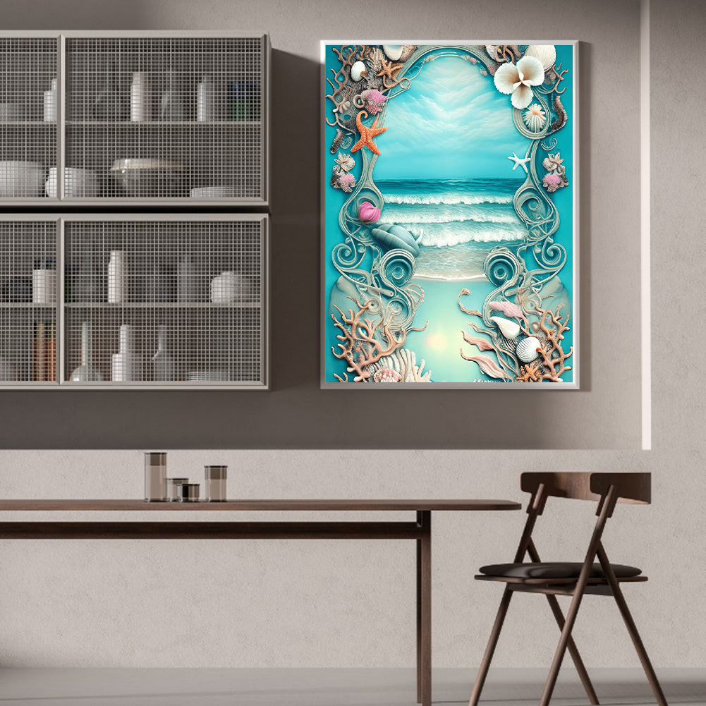 Beach Starfish - Full Round Drill Diamond Painting 30*40CM