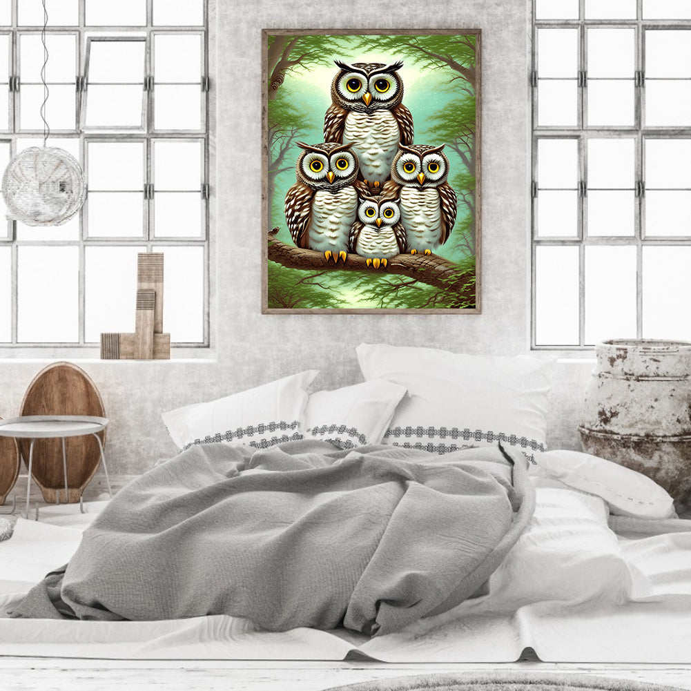 Brown Owl - Full Round Drill Diamond Painting 30*40CM