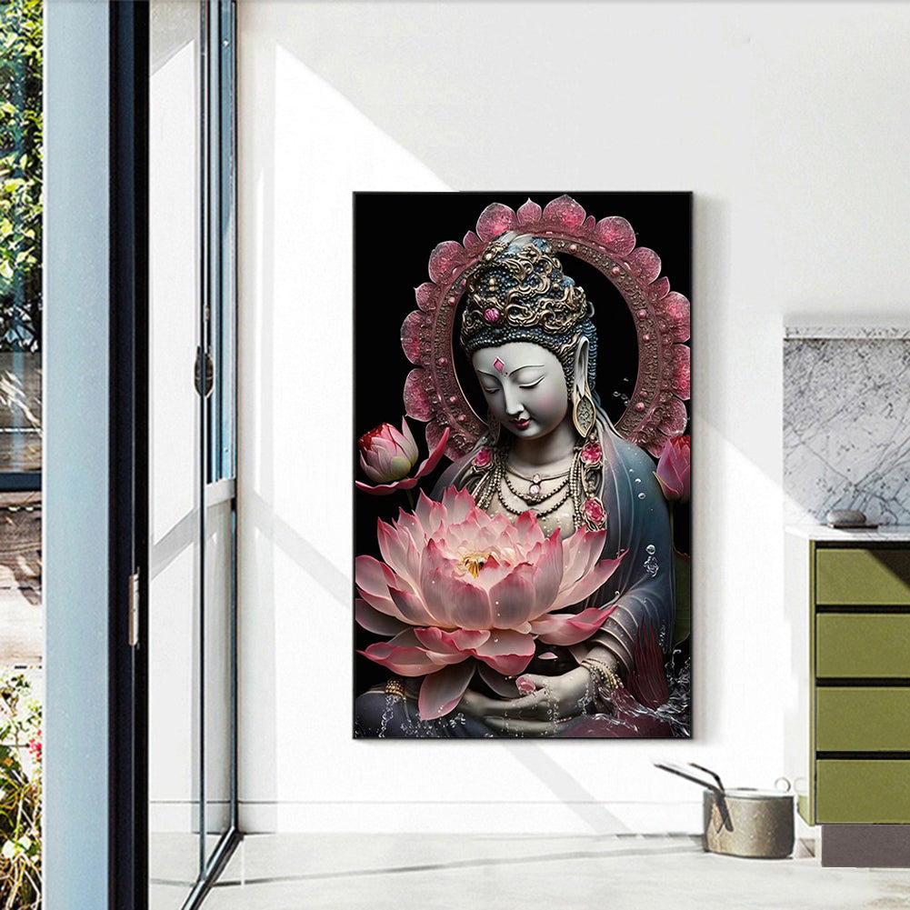 Buddhist Lotus Avalokitesvara - Full Round Drill Diamond Painting 40*60CM