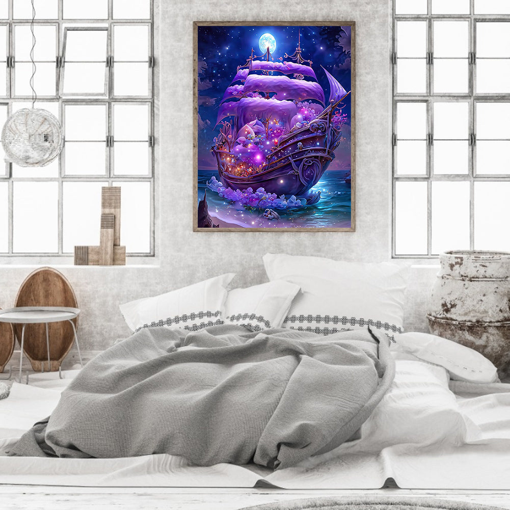 Dream Moon Ferry - Full Round Drill Diamond Painting 30*40CM
